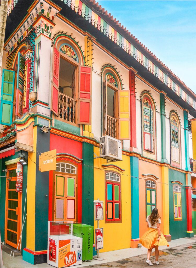 Colorful facade of the most famous house in Little India